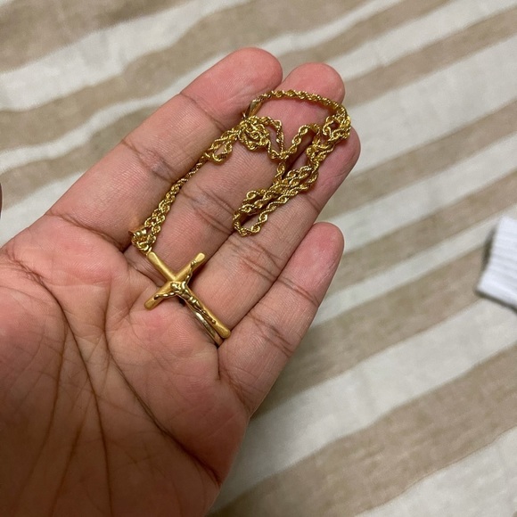 Other - 21K Pawnable Real Gold Necklace Men Rope Chain